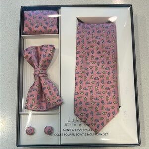 Nicole Miller Pink Men's Accessory Set